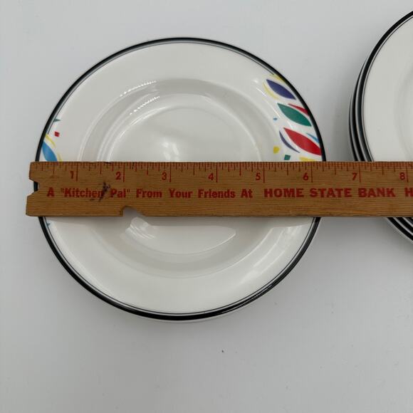 Vintage Bread Plates Mikasa Natures Pallet Postmodern 90s Geometric 6.5" Set/6 - Picture 3 of 7